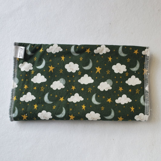 Forest Green Moon & Stars Burp Rag