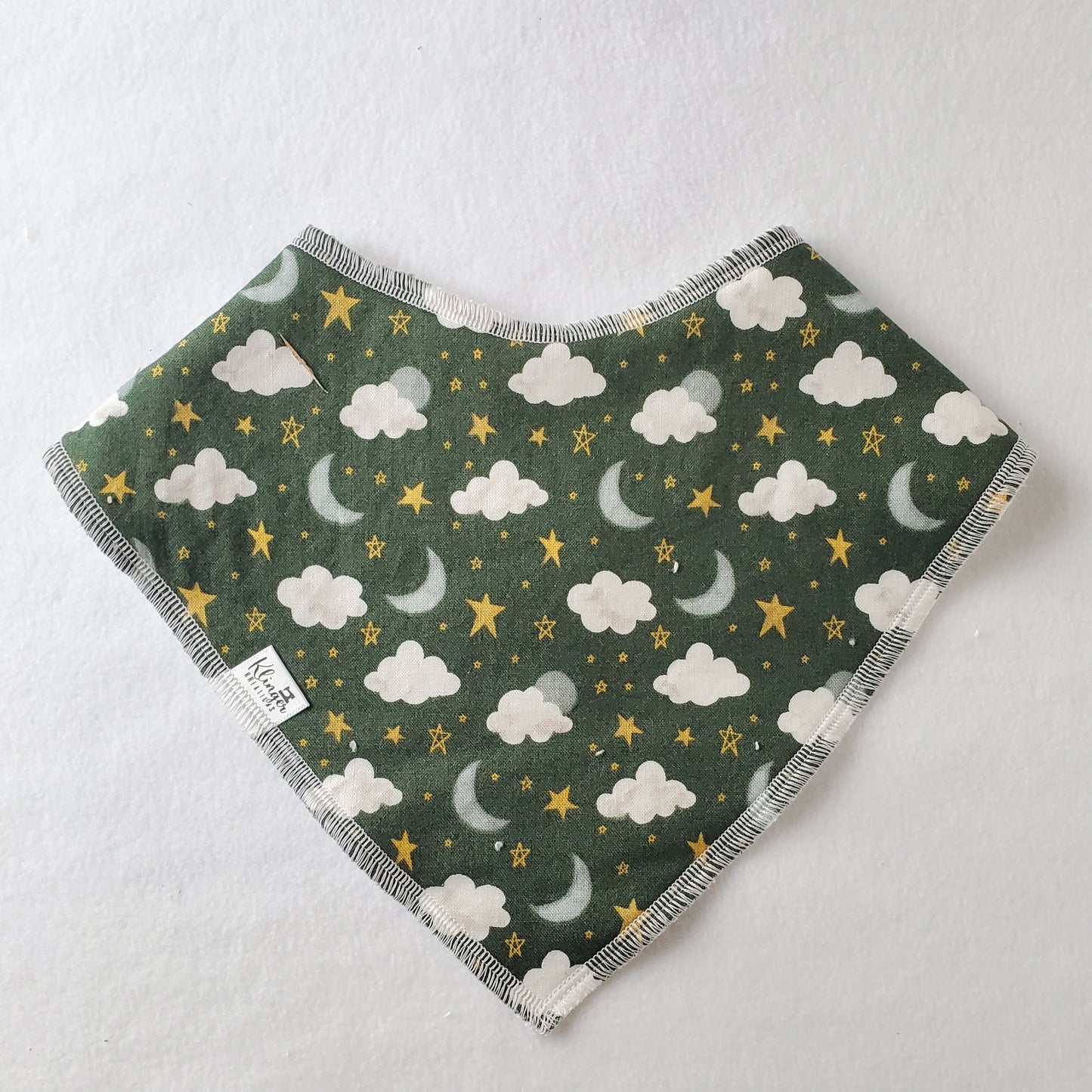 Forest Green Moon & Stars Bandana Drool Bib